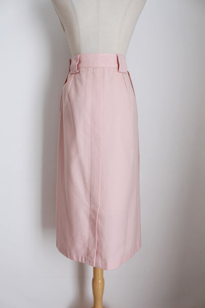 VINTAGE WOOL PENCIL SKIRT PINK - SIZE 6