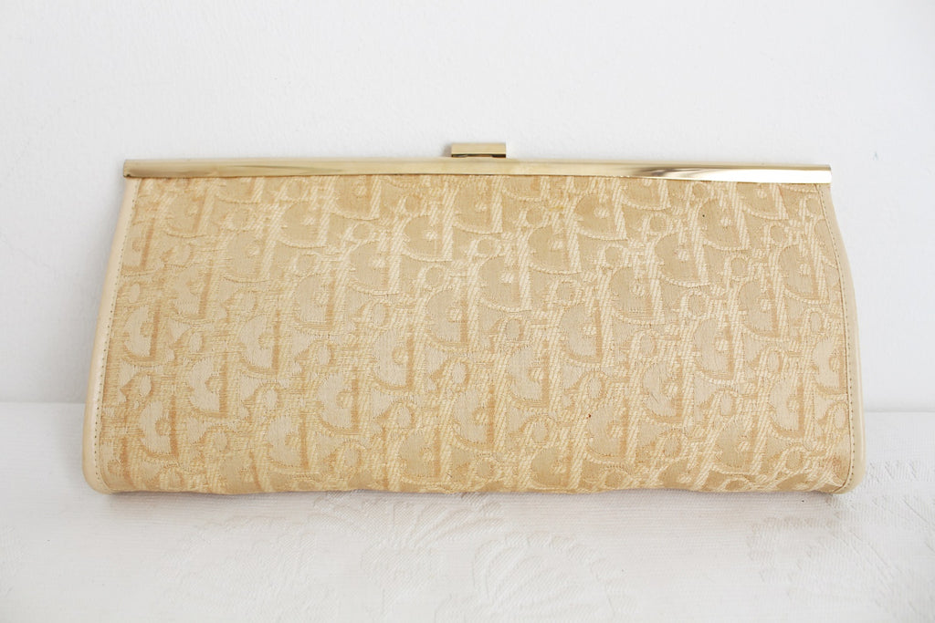 Vintage Christian Dior Leather Monogram Envelope Clutch – Recess