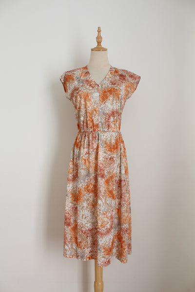 VINTAGE TWO PIECE DRESS BLOUSE PEACH - SIZE 8