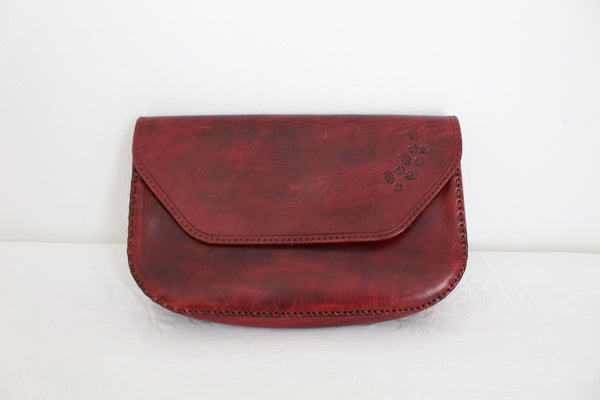VINTAGE HAND MADE LEATHER CLUTCH