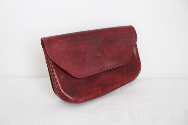 VINTAGE HAND MADE LEATHER CLUTCH