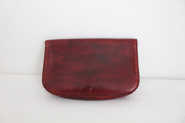 VINTAGE HAND MADE LEATHER CLUTCH