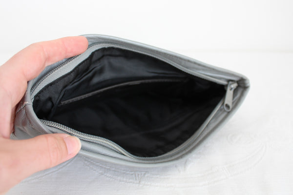 PIERRE CARDIN LEATHER CLUTCH GREY