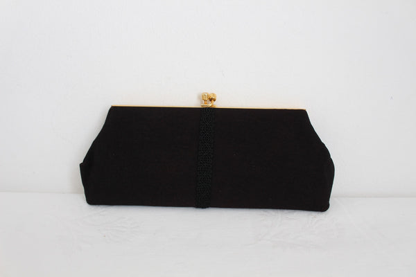 VINTAGE SILK CLUTCH BLACK