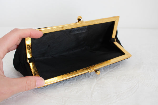 VINTAGE SILK CLUTCH BLACK