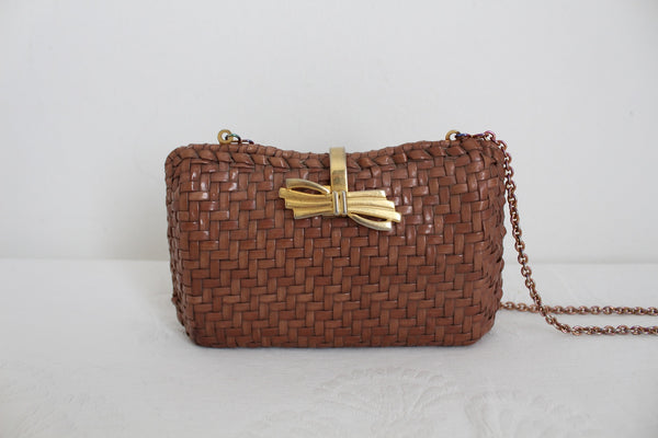 VINTAGE WICKER BASKET CHAIN BAG