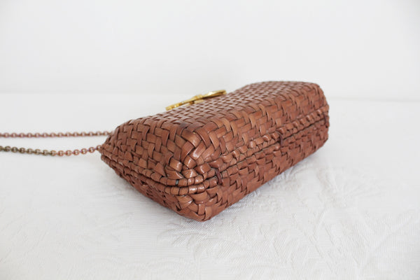 VINTAGE WICKER BASKET CHAIN BAG