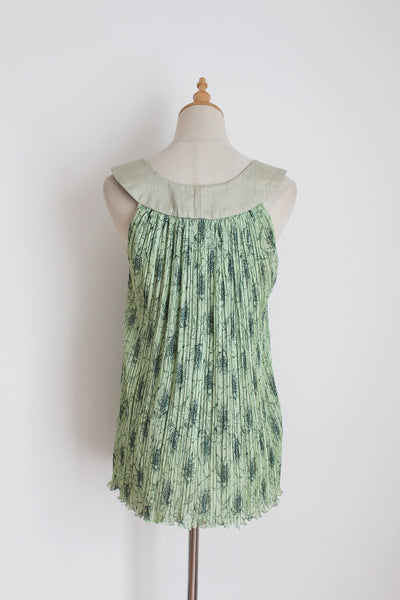 ROSENWERTH SILK BEADED PLEATED TOP - SIZE 10