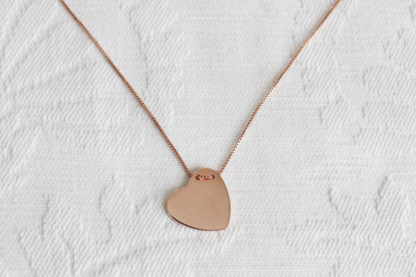ROSE GOLD PLATED STERLING HEART NECKLACE