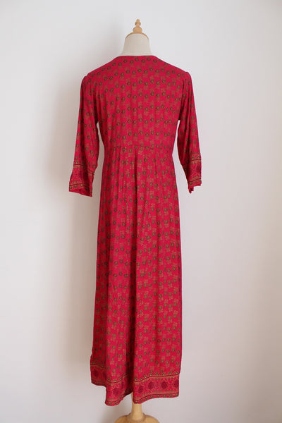 INDIAN EMBROIDERED DRESS PINK GOLD - SIZE 10