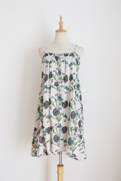 JANE VALKEN PRINTED DRESS WHITE - SIZE 10