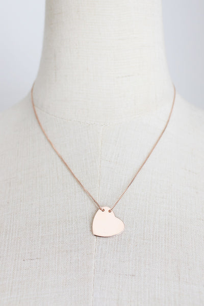 ROSE GOLD PLATED STERLING HEART NECKLACE