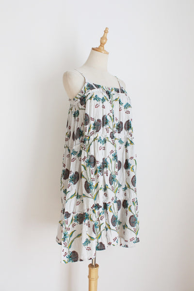 JANE VALKEN PRINTED DRESS WHITE - SIZE 10