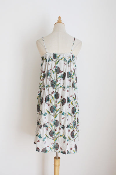 JANE VALKEN PRINTED DRESS WHITE - SIZE 10