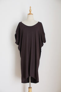 UNIQLO T-SHIRT DRESS BROWN - SIZE M