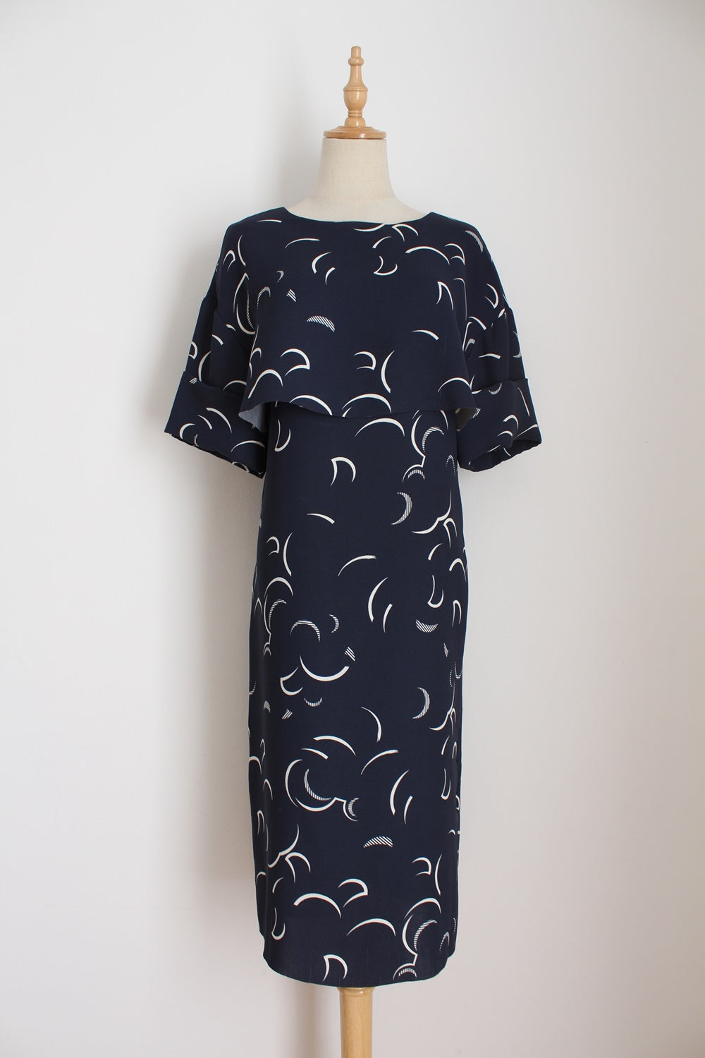 & OTHER STORIES PRINTED DRESS BLUE WHITE - SIZE 8