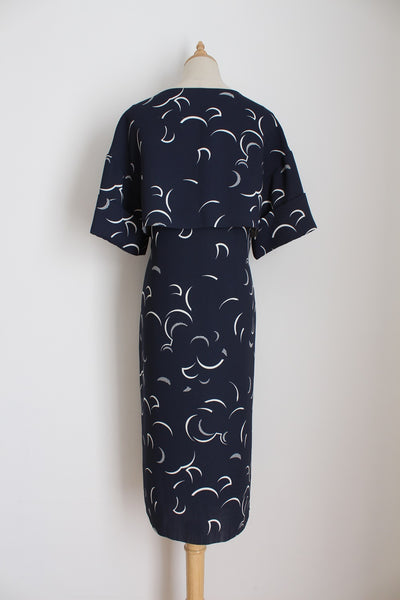 & OTHER STORIES PRINTED DRESS BLUE WHITE - SIZE 8