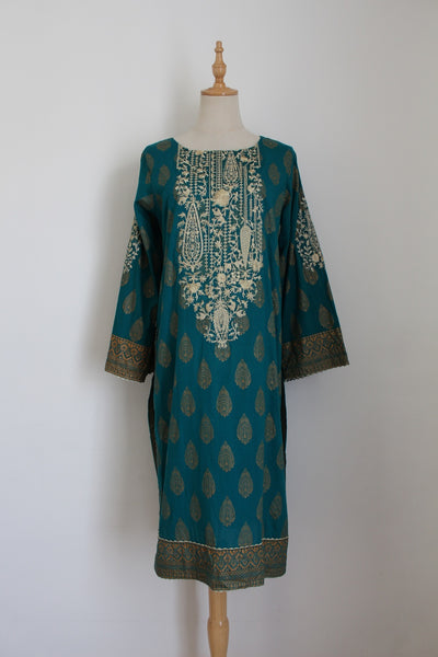 BIN SAEED COTTON EMBROIDERY KAFTAN TOP - SIZE 10
