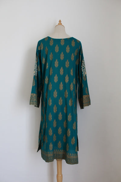 BIN SAEED COTTON EMBROIDERY KAFTAN TOP - SIZE 10