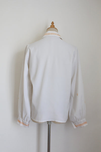 VINTAGE EMBROIDERY LONG SLEEVE SHIRT - SIZE 10