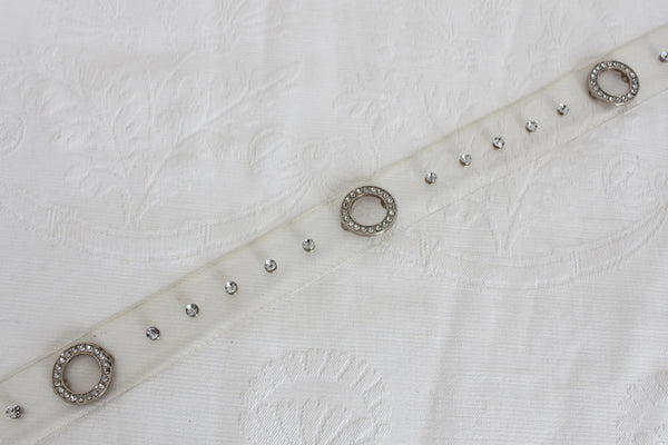 VINTAGE CLEAR PVC DIAMANTE BELT