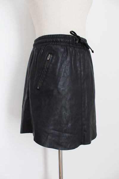 DISTRIKT NORREBRO FAUX LEATHER SKIRT - SIZE 8