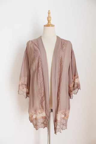 TOPSHOP EMBROIDERY OPEN SHIRT - SIZE 8/10