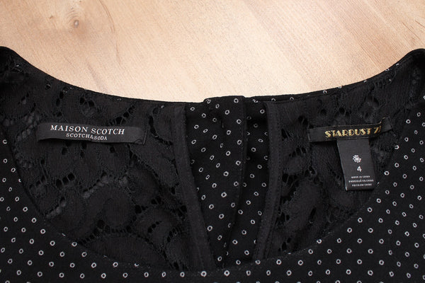 MAISON SCOTCH AND SODA DRESS BLACK - SIZE 12