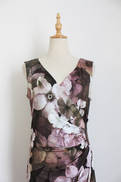 PHASE EIGHT FLORAL WRAP DRESS - SIZE 12