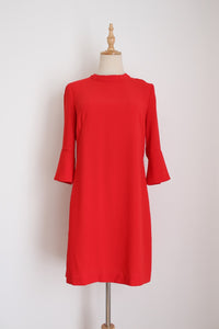 H&M FLARED SLEEVE DRESS RED - SIZE 8