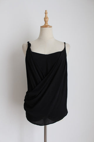 100% SILK COUNTRY ROAD TOP BLACK - SIZE L