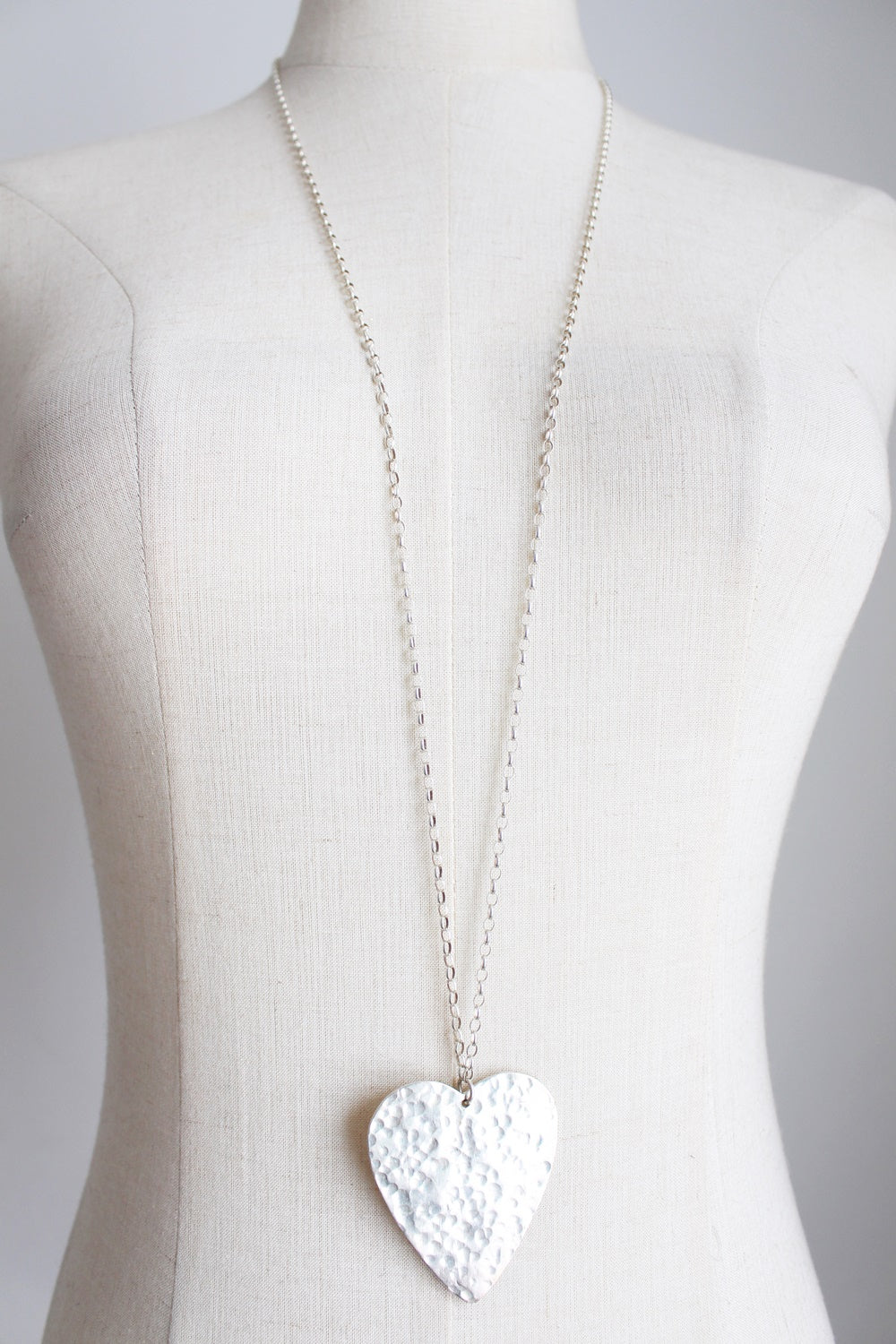 STERLING SILVER HEART PENDANT CHAIN NECKLACE