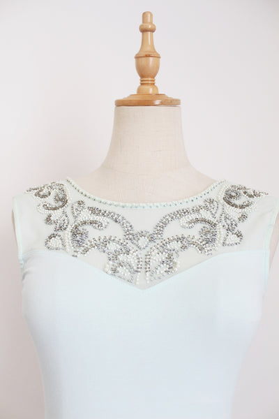 FOREVER NEW BEADED BODY SUIT MINT - SIZE 6