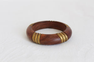 VINTAGE WOODEN BRASS INLAY BANGLE
