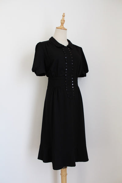 FRENCH CONNECTION BUTTON DRESS BLACK - SIZE 10