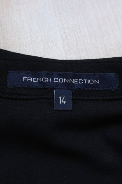 FRENCH CONNECTION BUTTON DRESS BLACK - SIZE 10