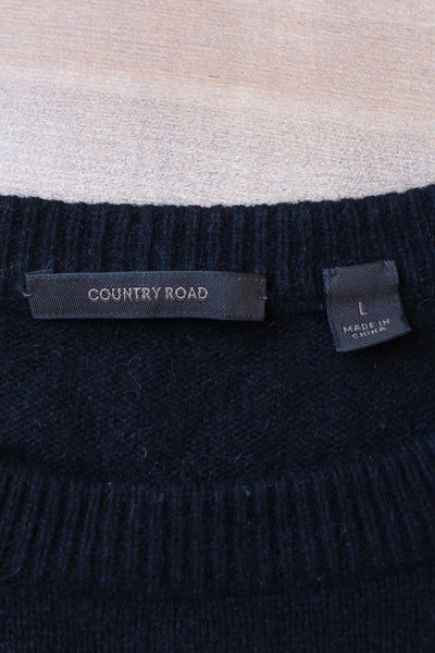 COUNTRY ROAD WOOL JERSEY BLACK - SIZE L