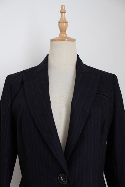 MARC CAIN WOOL PINSTRIPE BLAZER - SIZE 8