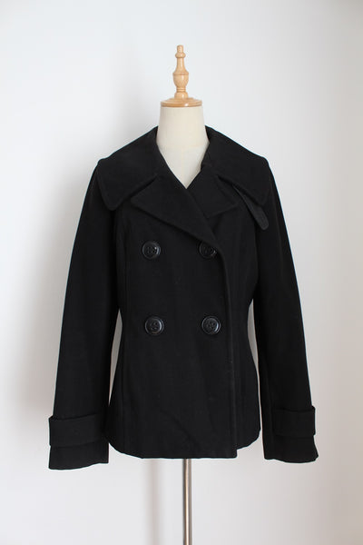 NEWPENNY DOUBLE BREASTED COAT BLACK - SIZE 12