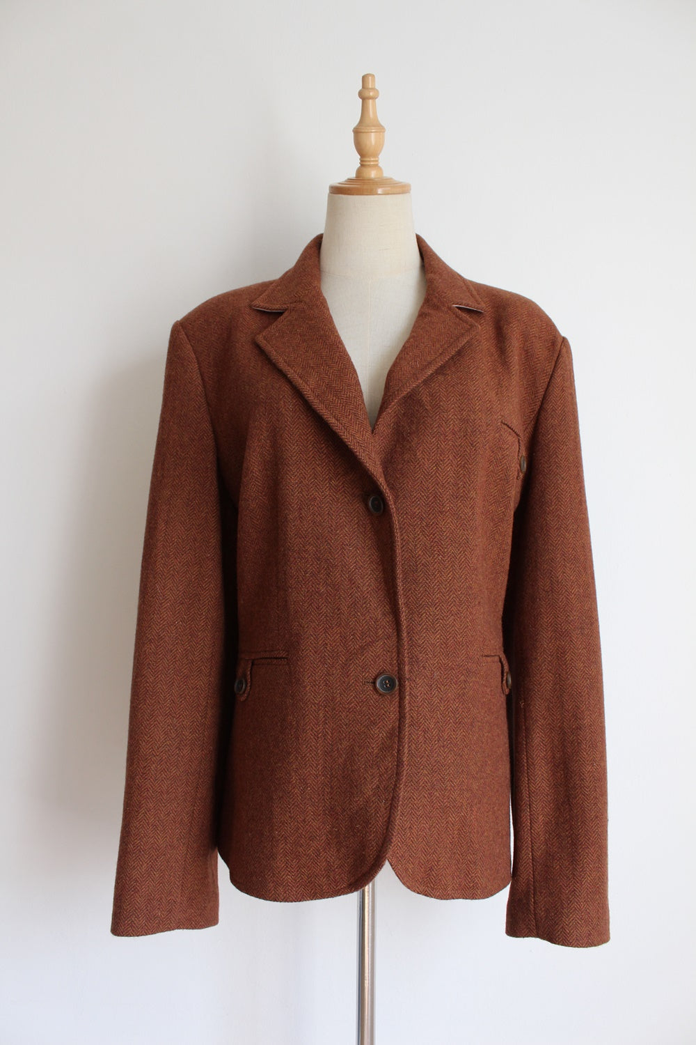 BRIGITTE VON BOCH TWEED WOOL BLAZER - SIZE 16