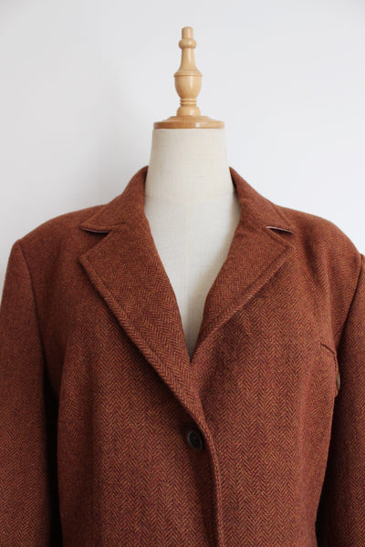 BRIGITTE VON BOCH TWEED WOOL BLAZER - SIZE 16