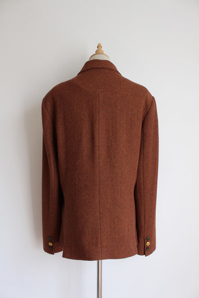 BRIGITTE VON BOCH TWEED WOOL BLAZER - SIZE 16