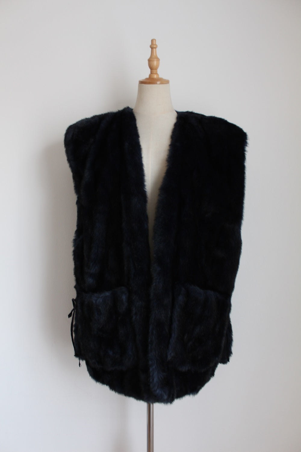 NIEDIECK JOLIPEL FAUX FUR GILET MIDNIGHT - SIZE XL