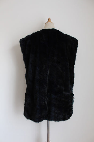 NIEDIECK JOLIPEL FAUX FUR GILET MIDNIGHT - SIZE XL