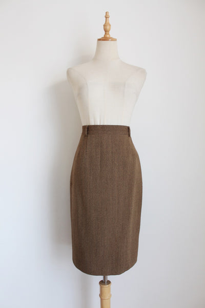 GERRY WEBER VINTAGE PENCIL SKIRT TAN - SIZE 6