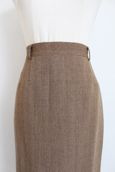 GERRY WEBER VINTAGE PENCIL SKIRT TAN - SIZE 6