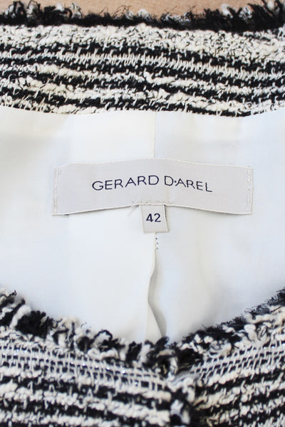 GERARD DAREL TWEED JACKET BLACK WHITE - SIZE 12