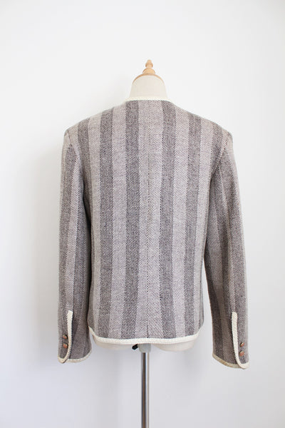 CARDUCCI VINTAGE STRIPE JACKET BEIGE - SIZE 8