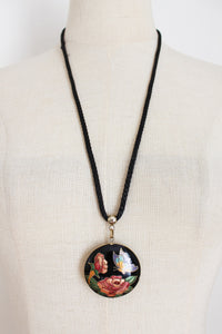 VINTAGE CLOISONNE ENAMEL PENDANT NECKLACE