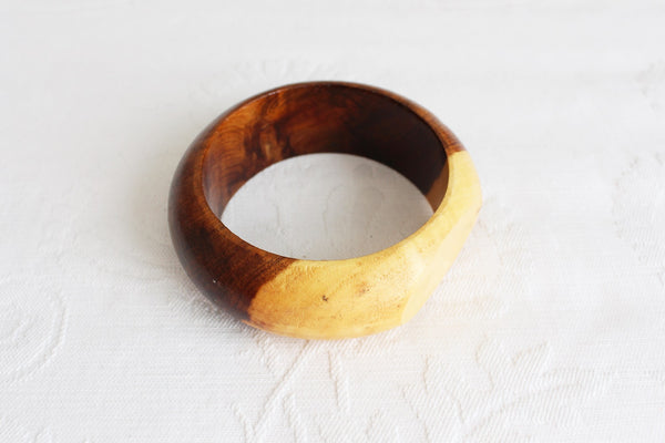 VINTAGE TWO TONE SOLID WOODEN BANGLE